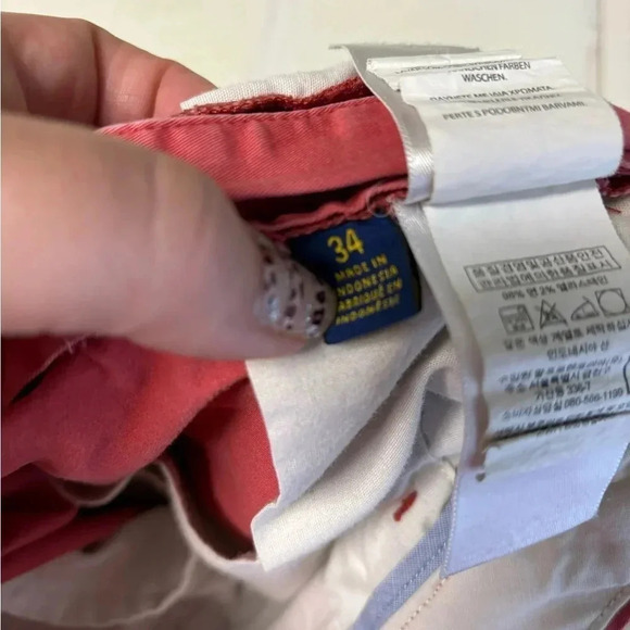 POLO Ralph Lauren Classic Fit Chino Shorts Size 34 FADED Pink Stretch Distressed - Picture 5 of 9